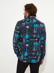 Joe Browns Purple Icy Paisley Trim Guitar Long Sleeve Print Shirt - Image 4 of 7