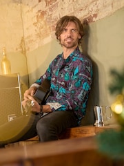 Joe Browns Purple Icy Paisley Trim Guitar Long Sleeve Print Shirt - Image 6 of 7