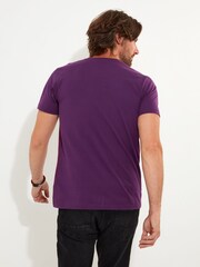 Joe Browns Purple Biker Skull Print Short Sleeve Crew Neck Graphic 100% Cotton T-Shirt - Image 4 of 5