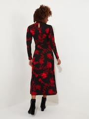 Joe Browns – High-Neck-Jerseykleid mit langen Ärmeln und floralem Print aus 100 % Baumwolle - Bild 5 von 7