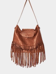 Joe Browns Brown Boho Tassel Trim Premium Suede Shoulder Bag - Image 3 of 5