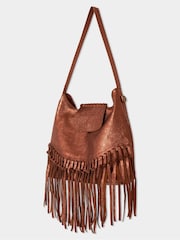 Joe Browns Brown Boho Tassel Trim Premium Suede Shoulder Bag - Image 4 of 5