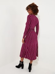 Joe Browns Pink Bold Contrast Geometric Long Sleeve Midi Jersey Dress - Image 3 of 5