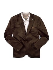 Joe Browns Brown Soft Velvet Suit Jacket Blazer with Satin Lapels - Image 6 of 6