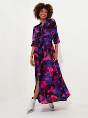 Joe Browns – langärmliges Maxikleid mit auffälligem floralem Print und Schleifenausschnitt - Bild 3 von 6