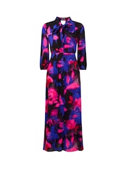 Joe Browns – langärmliges Maxikleid mit auffälligem floralem Print und Schleifenausschnitt - Bild 6 von 6