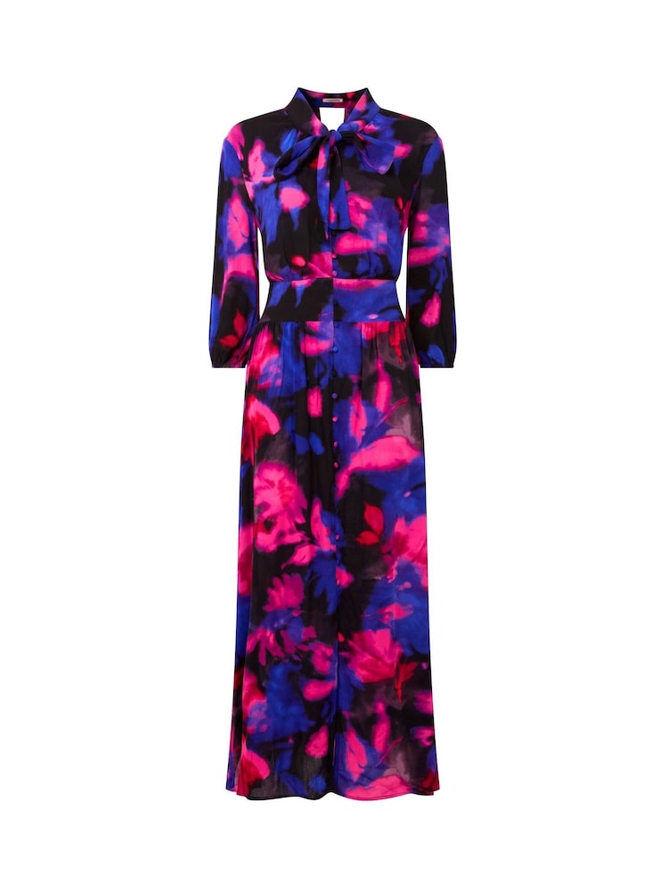 Joe Browns – langärmliges Maxikleid mit auffälligem floralem Print und Schleifenausschnitt - Bild 6 von 6