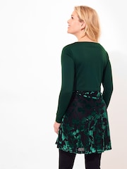 Joe Browns Green Lace-Up Mock Cardigan Long Sleeve Devoré Tunic - Image 4 of 5