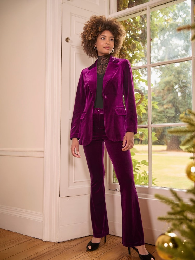 Joe Browns Pink Bright Tailored Velour Co-Ord Blazer - Image 2 of 7