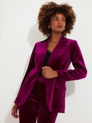 Joe Browns Pink Bright Tailored Velour Co-Ord Blazer - Image 3 of 7