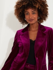 Joe Browns Pink Bright Tailored Velour Co-Ord Blazer - Image 6 of 7