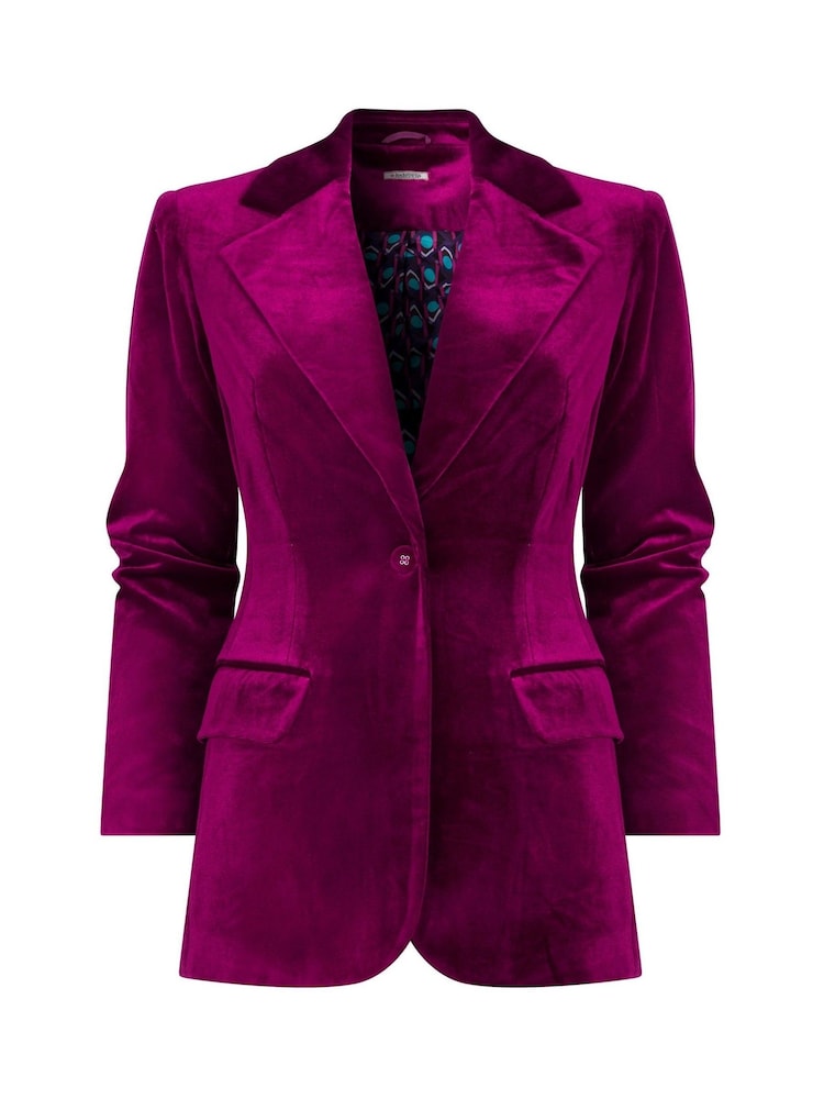 Joe Browns Pink Bright Tailored Velour Co-Ord Blazer - Image 7 of 7