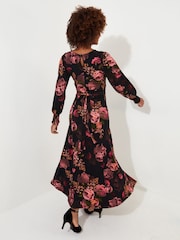 Joe Browns – Dramatic Dark – Maxikleid aus luxuriösem Jersey mit Blumenmuster und Taillenbindung - Bild 2 von 4