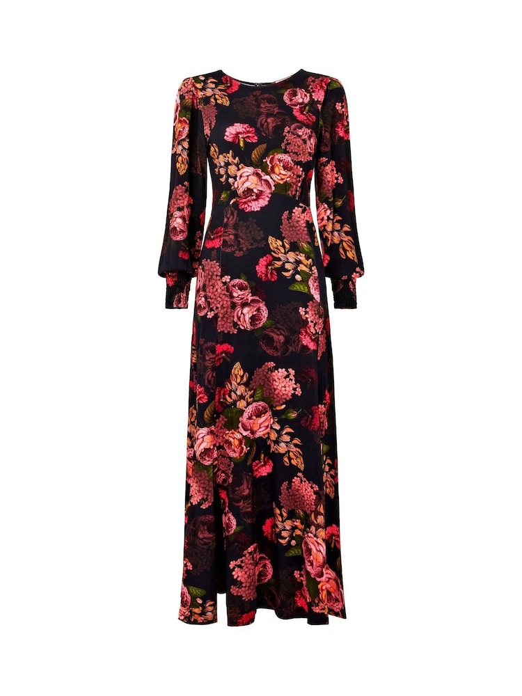 Joe Browns – Dramatic Dark – Maxikleid aus luxuriösem Jersey mit Blumenmuster und Taillenbindung - Bild 4 von 4