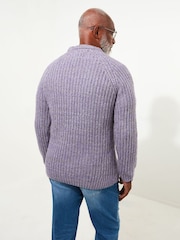 Joe Browns Purple Chunky Knit Crew Neck Jumper - Image 4 of 7