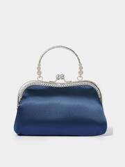 Joe Browns Blue Mini Satin Frame Evening Bag - Image 1 of 3