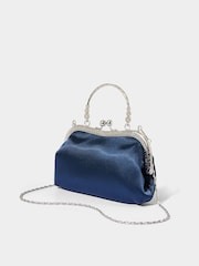 Joe Browns Blue Mini Satin Frame Evening Bag - Image 2 of 3