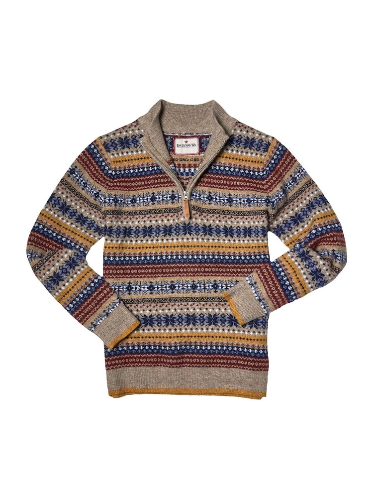 Joe Browns Fair Isle Patterned Funnel Neck Quarter Zip Sweater - Bild 5 von 5