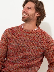 Joe Browns Orange Chunky Knit Crew Neck Jumper - Image 1 of 5
