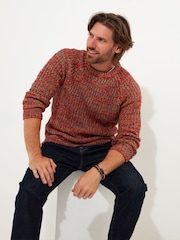 Joe Browns Orange Chunky Knit Crew Neck Jumper - Image 2 of 5