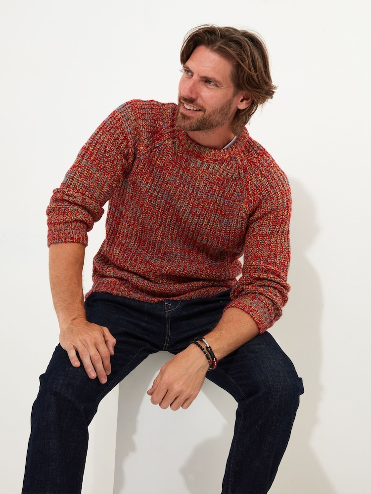 Joe Browns Orange Chunky Knit Crew Neck Jumper - Image 2 of 5