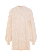 Joe Browns Cream Classic Cable Knit Funnel Neck Jumper Dress - Image 6 of 6