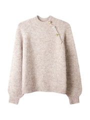 Joe Browns Brown Textured Yarn Supersoft Funnel-Neck Jumper - Image 1 of 1
