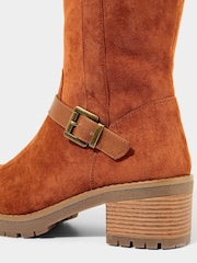 Joe Browns Brown Classic Tall Cosy Faux Fur Lined Suede Long Boots - Image 4 of 6