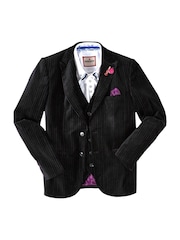 Joe Browns Black Classic Velvet Pinstripe Suit Blazer with Contrast Lining - Image 7 of 7