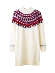 Joe Browns Cream Oversized Fair Isle Knit Funnel Neck Jumper Dress - Image 7 of 7