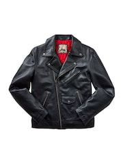 Joe Browns Black Timeless Edgy Detail Leather Biker Jacket - Image 5 of 6