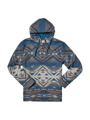 Joe Browns Blue Unique Artisan Printed Button Up Woven 100% Cotton Hoodie - Image 5 of 5