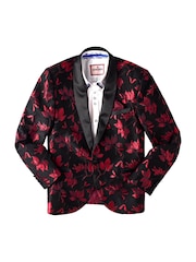 Joe Browns Black Poinsettia Print Shawl Collar Blazer with Satin Trims - Image 5 of 5