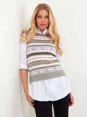 Joe Browns Cosy Retro Fair Isle Sleeveless Knitted Vest - صورة 3 من 7