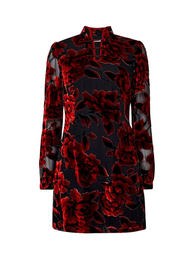 Joe Browns Floral Buttoned Guler înalt Devoré Tunică - Image 3 of 3