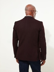 Joe Browns Red Regular Fit Tartan Trim Suit Jacket Blazer - Image 2 of 6