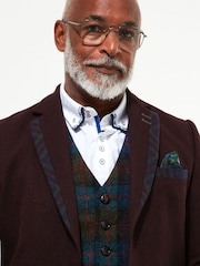 Joe Browns Red Regular Fit Tartan Trim Suit Jacket Blazer - Image 5 of 6