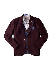 Joe Browns Red Regular Fit Tartan Trim Suit Jacket Blazer - Image 6 of 6