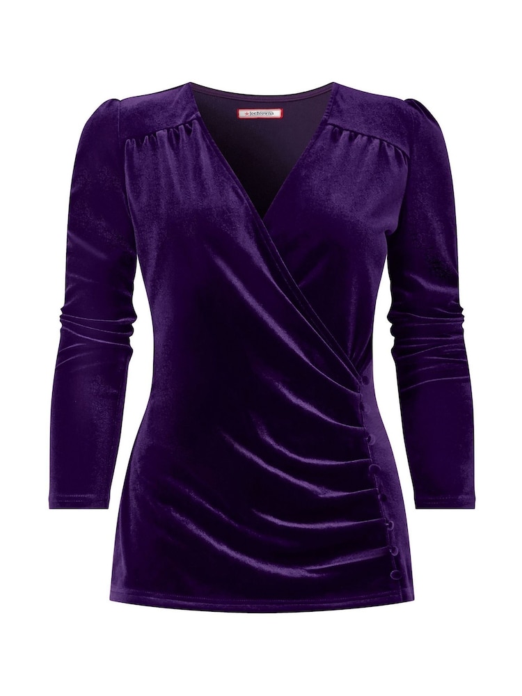Lila - Joe Browns Velour Mock Wrap Long Sleeve Top - Bild 6 von 6