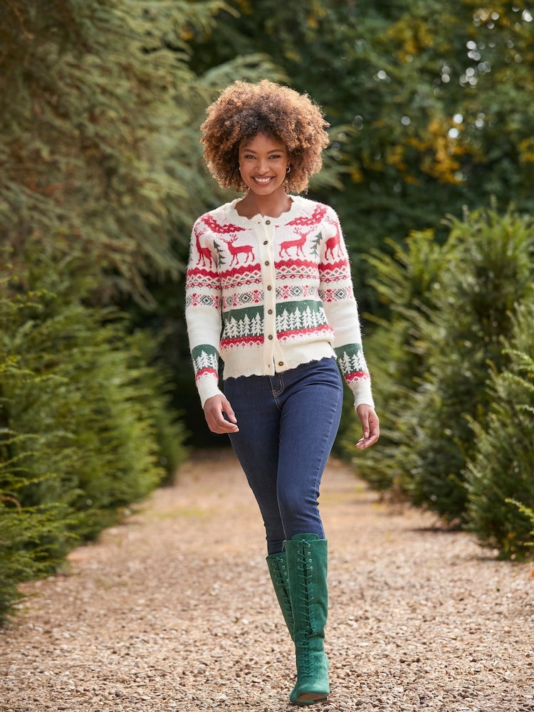 Joe Browns Scalloped Fair Isle Pattern Pleteni dolg rokav; z dolgimi rokavi pletena jopa - Slika 2 iz 7 Joe Browns Scalloped Fair Isle Pattern Pleteni dolg rokav; z dolgimi rokavi pletena jopa - Slika 2 iz 7