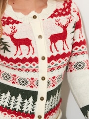Joe Browns Scalloped Fair Isle Pattern Pleteni dolg rokav; z dolgimi rokavi pletena jopa - Slika 6 iz 7
