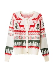 Joe Browns Scalloped Fair Isle Pattern Pleteni dolg rokav; z dolgimi rokavi pletena jopa - Slika 7 iz 7