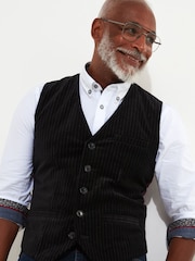 Joe Browns Black Velvet Pinstripe Suit Waistcoat - Image 3 of 6
