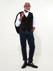 Joe Browns Black Velvet Pinstripe Suit Waistcoat - Image 5 of 6