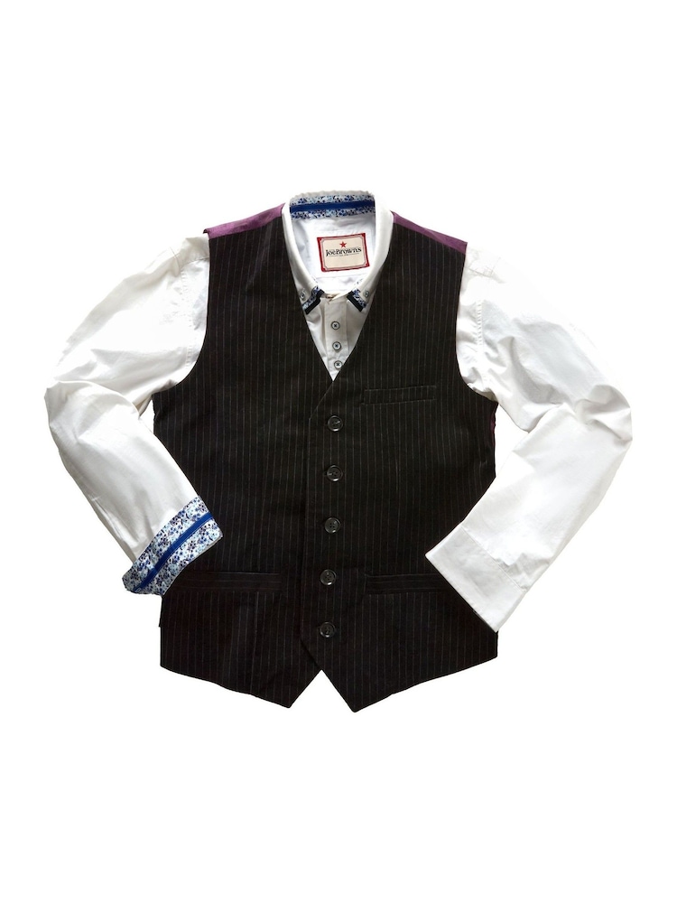 Joe Browns Black Velvet Pinstripe Suit Waistcoat - Image 6 of 6