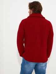 Joe Browns Red Shawl Neck Cardigan with Pockets - Image 2 of 6