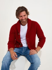 Joe Browns Red Shawl Neck Cardigan with Pockets - Image 3 of 6
