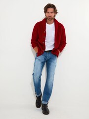 Joe Browns Red Shawl Neck Cardigan with Pockets - Image 4 of 6