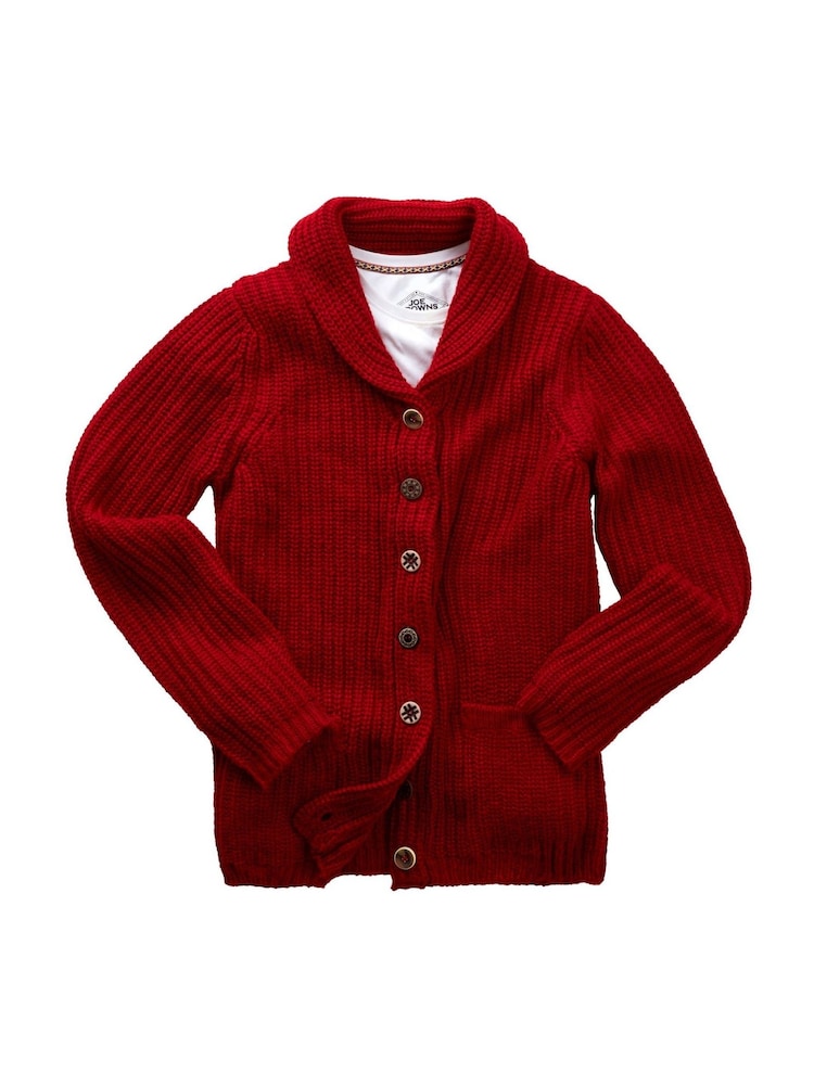 Joe Browns Red Shawl Neck Cardigan with Pockets - Image 6 of 6