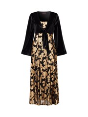 Joe Browns Black Ground Petite Floral Velour Jersey Knee-Length  Wrap Dress - Image 7 of 7